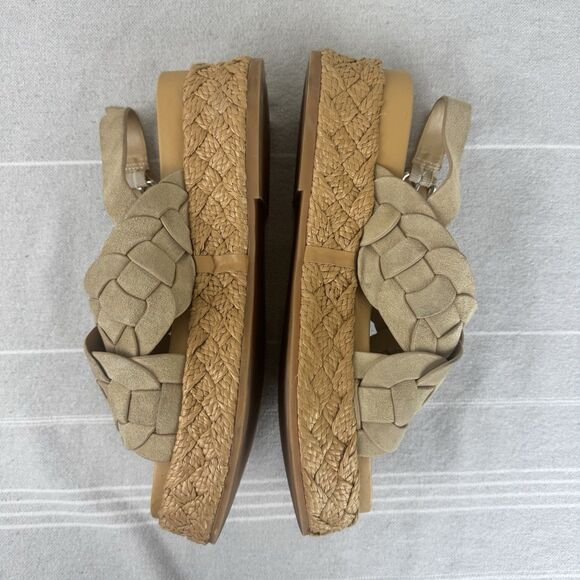 Dolce Vita Winder Crossover Strap Espadrille Platform Sandals Beige Tan 9.5 - Picture 9 of 14